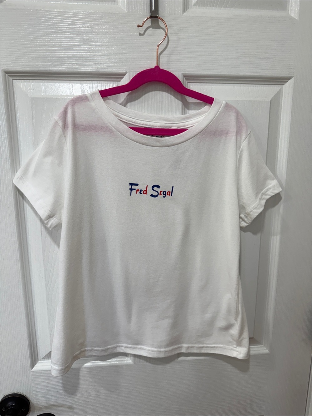 Women's Fred Segal White Short Sleeve Logo Tee SZ M